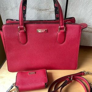 Kate Spade Cherry Red Satchel Set